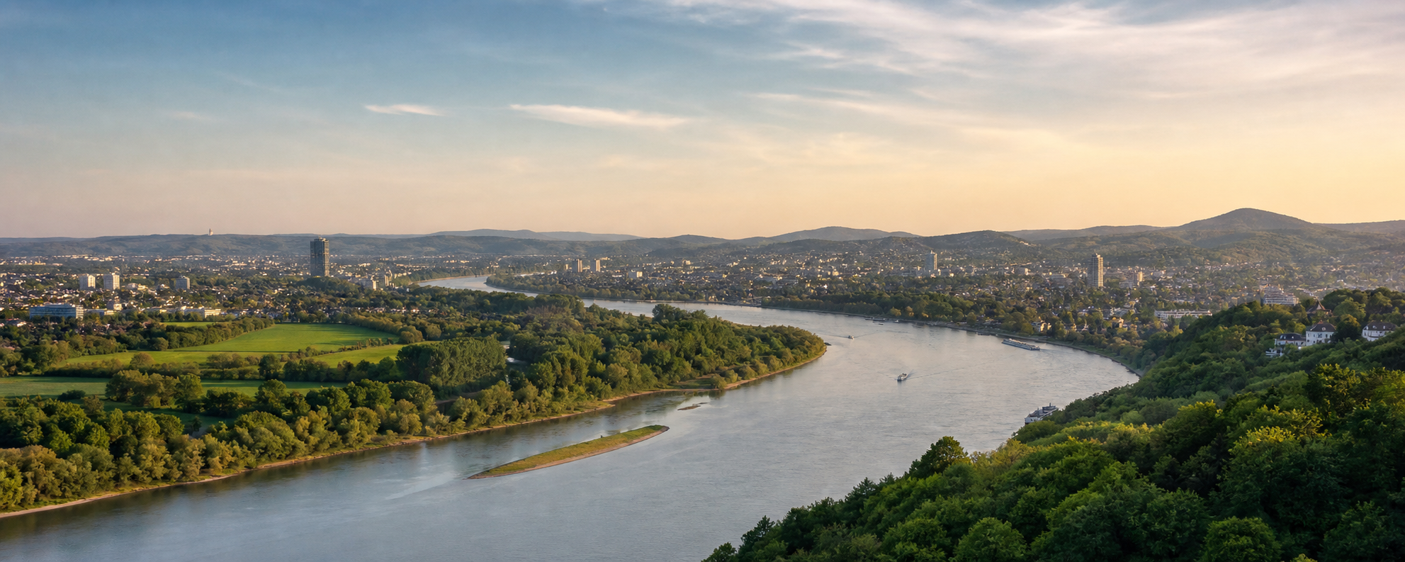 Panoramablick über Bonn, den Rhein und das umliegende Rheinland